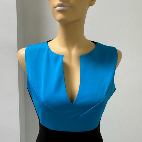 New dress without tags med length 10% stretch fabric two colour blue and black - Picture 6 of 7